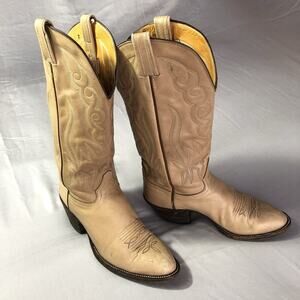 Vintage Hondo Tan Brown Leather Western Cowboy Boots Size Men's 8.5C Womens 9